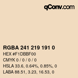 Color code: RGBA 241 219 191 0 | qconv.com