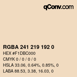 Color code: RGBA 241 219 192 0 | qconv.com