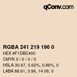 Color code: RGBA 241 219 196 0 | qconv.com
