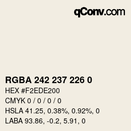 Código de color: RGBA 242 237 226 0 | qconv.com