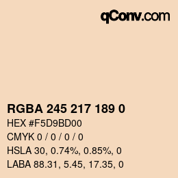Color code: RGBA 245 217 189 0 | qconv.com