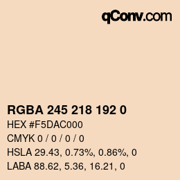 Color code: RGBA 245 218 192 0 | qconv.com