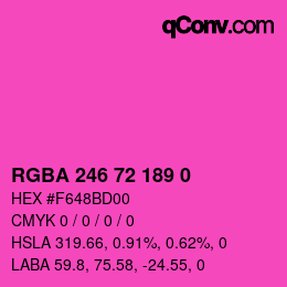 Farbcode: RGBA 246 72 189 0 | qconv.com