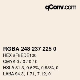 Código de color: RGBA 248 237 225 0 | qconv.com