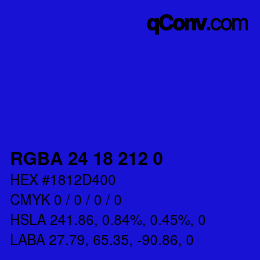 Color code: RGBA 24 18 212 0 | qconv.com