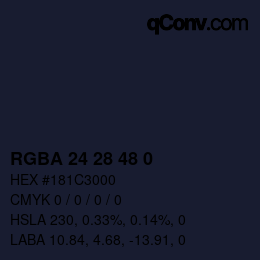 Farbcode: RGBA 24 28 48 0 | qconv.com