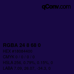 Color code: RGBA 24 8 68 0 | qconv.com