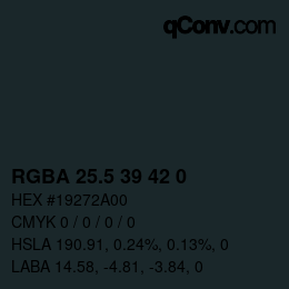 Código de color: RGBA 25.5 39 42 0 | qconv.com
