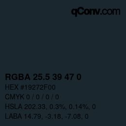 Color code: RGBA 25.5 39 47 0 | qconv.com