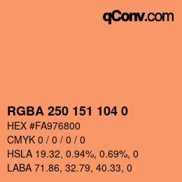 Farbcode: RGBA 250 151 104 0 | qconv.com