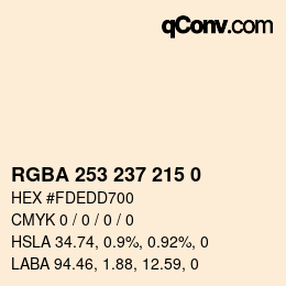 Color code: RGBA 253 237 215 0 | qconv.com