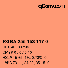 Color code: RGBA 255 153 117 0 | qconv.com
