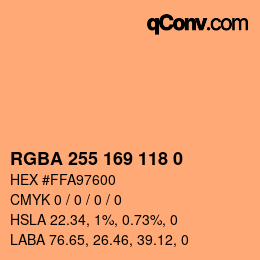 Farbcode: RGBA 255 169 118 0 | qconv.com