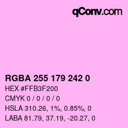Color code: RGBA 255 179 242 0 | qconv.com