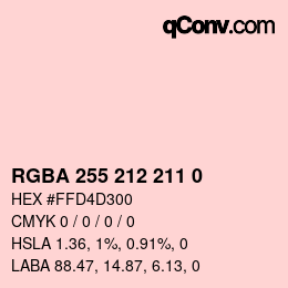 Color code: RGBA 255 212 211 0 | qconv.com