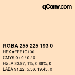 Color code: RGBA 255 225 193 0 | qconv.com