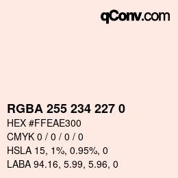 Color code: RGBA 255 234 227 0 | qconv.com