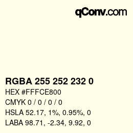 Farbcode: RGBA 255 252 232 0 | qconv.com