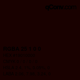 Color code: RGBA 25 1 0 0 | qconv.com