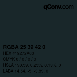 Color code: RGBA 25 39 42 0 | qconv.com