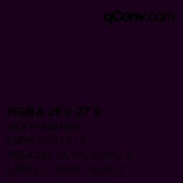 Farbcode: RGBA 26 0 27 0 | qconv.com