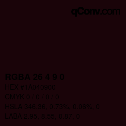 Farbcode: RGBA 26 4 9 0 | qconv.com
