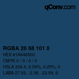 Farbcode: RGBA 26 68 101 0 | qconv.com