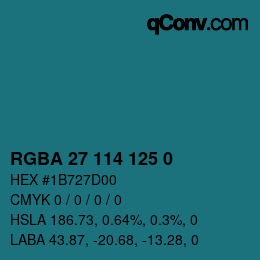 Color code: RGBA 27 114 125 0 | qconv.com