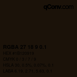 カラーコード: RGBA 27 18 9 0.1 | qconv.com