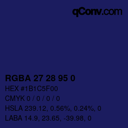 Color code: RGBA 27 28 95 0 | qconv.com
