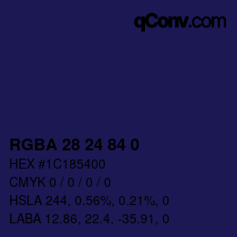 Color code: RGBA 28 24 84 0 | qconv.com