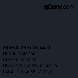 Color code: RGBA 29.5 36 44 0 | qconv.com