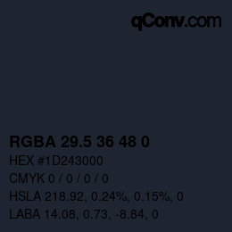 Code couleur: RGBA 29.5 36 48 0 | qconv.com