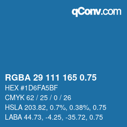 颜色代码: RGBA 29 111 165 0.75 | qconv.com