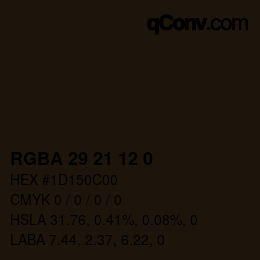 Código de color: RGBA 29 21 12 0 | qconv.com