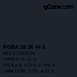 Color code: RGBA 29 36 44 0 | qconv.com