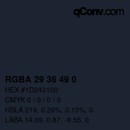 Color code: RGBA 29 36 49 0 | qconv.com