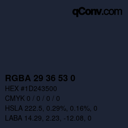 Color code: RGBA 29 36 53 0 | qconv.com