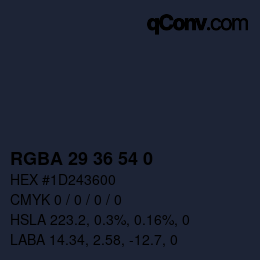 Color code: RGBA 29 36 54 0 | qconv.com