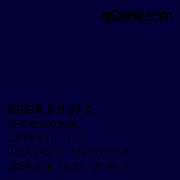 Color code: RGBA 2 0 57 0 | qconv.com