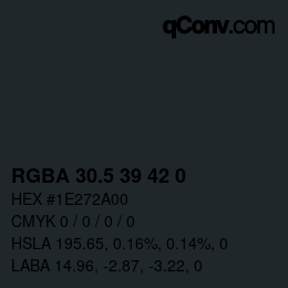 Color code: RGBA 30.5 39 42 0 | qconv.com