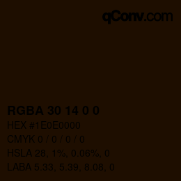 Farbcode: RGBA 30 14 0 0 | qconv.com