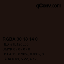 カラーコード: RGBA 30 18 14 0 | qconv.com