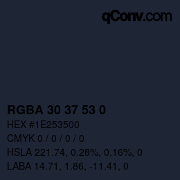 Color code: RGBA 30 37 53 0 | qconv.com