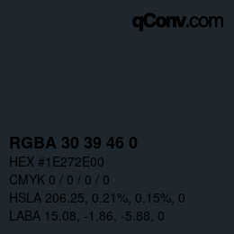 Color code: RGBA 30 39 46 0 | qconv.com