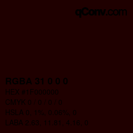 Color code: RGBA 31 0 0 0 | qconv.com