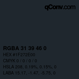 颜色代码: RGBA 31 39 46 0 | qconv.com