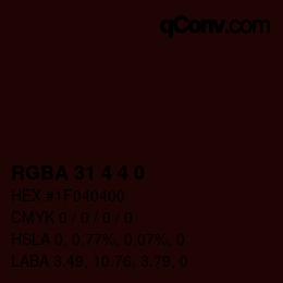 Farbcode: RGBA 31 4 4 0 | qconv.com