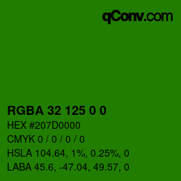 Color code: RGBA 32 125 0 0 | qconv.com