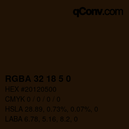 Color code: RGBA 32 18 5 0 | qconv.com